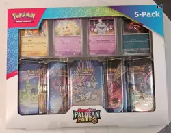 Pokemon Scarlet And Violet Paldean Fates 5 pack Mini Tins 4 Promos - NEW SEALED - Image 2