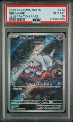 Greavard 214/198 PSA 10 Pokemon Scarlet & Violet Base 2023 Illustration Rare - Image 1