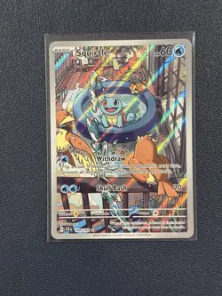 Pokemon Squirtle TCG Stellar Crown Illustration Rare Holo Card 148/142 Sv07 - Image 1