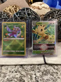 2 Pokemon TCG Trading Cards- Leafeon VSTAR & Radiant Tsareena - Image 1
