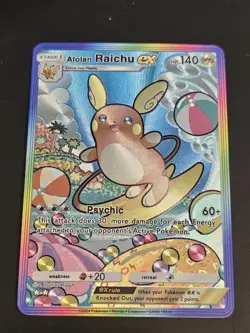 Alolan Raichu Ex Pokemon TCG Pocket Custom Textured Fanart Card - Image 1