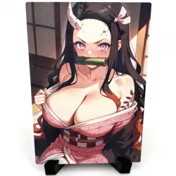 Demon Slayer Nezuko Kamado Sexy Hot Anime Waifu Girl Lewd Goddess Story Art Card - Image 1
