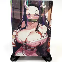 Demon Slayer Nezuko Kamado Sexy Hot Anime Waifu Girl Lewd Goddess Story Art Card - Image 2
