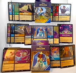 Disney Lorcana 1st Chapter & Floodborn 103 Card Lot + 3 (65 CT) Lorcana Sleeves - Image 1