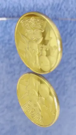 Pikachu Van Gogh Felt Hat Gold Coin - Pokemon Coin in Plastic Capsule - NEW - Image 2