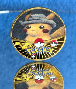 Pikachu Van Gogh Felt Hat Gold Coin - Pokemon Coin in Plastic Capsule - NEW - Image 3