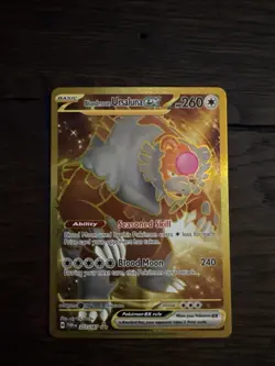 Pokemon TCG Bloodmoon Ursaluna EX Twilight Masquerade Gold Rare 222/167 NM - Image 1