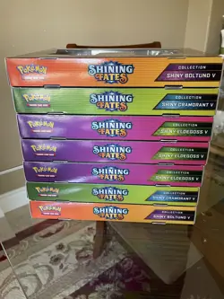 7x Pokemon Shining Fates Shiny Boltund Cramorant Eldegoss V Collection - SEALED - Image 1