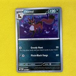 Thievul 090/132 Common Reverse Holo Mega Evolution Pokemon Card NM - Image 1