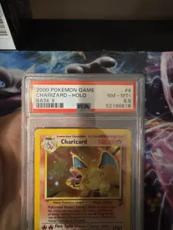 Pokemon 2000 Charizard 004/130 Base Set 2 Holo Rare Swirl - Image 2