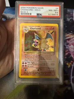 Pokemon 2000 Charizard 004/130 Base Set 2 Holo Rare Swirl - Image 3