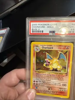 Pokemon 2000 Charizard 004/130 Base Set 2 Holo Rare Swirl - Image 5