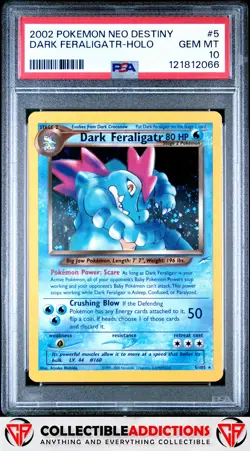 2002 Pokemon Neo Destiny #5 Dark Feraligatr-Holo PSA 10 Gem Mint - Image 1