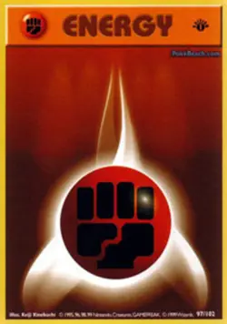 Heavily Played Fighting Energy - 97/102 - Common - 1st Edition Pokemon Base Set - Image 1