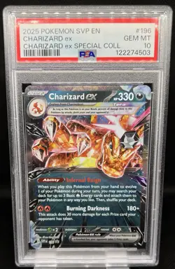 2025 POKEMON SVP - EN - CHARIZARD EX #196 - SPECIAL COLL - PSA 10 GEM MINT - Image 1