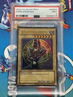 2024 Yu-Gi-Oh! Dark Magician RP01-EN003 Ultra Rare Reprint PSA 9 MINT - Image 1