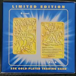 Pokemon Burger King 23k Gold Plated Trading Card Mewtwo Sealed In Blue Box, New - Image 3