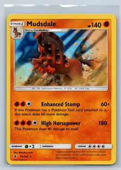 Mudsdale - Guardians Rising 76/145 Holo Rare Sun Moon Pokemon TCG Card - Image 1