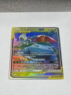 Pokemon Team Up Celebi & Venusaur GX Tag Team Ultra Rare Card #1/181 - Image 3