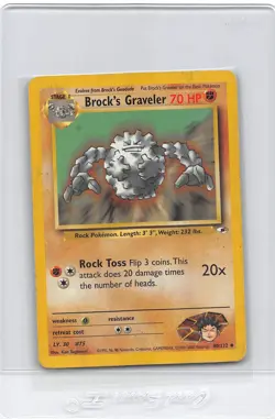 BROCK'S GRAVELER 40/132 - Gym Heroes - VINTAGE Pokemon Card - UNLIMITED - LP/MP - Image 1