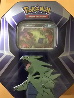 Pokemon TCG Mighty Mysterious Tyranitar Tin & Promo Card - Factory Sealed - Image 1