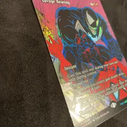 Savage Beating (Foil) (Borderless)NM/M #26 Magic The Gathering Marvel Spider-Man - Image 3