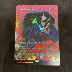 Savage Beating (Foil) (Borderless)NM/M #26 Magic The Gathering Marvel Spider-Man - Image 5