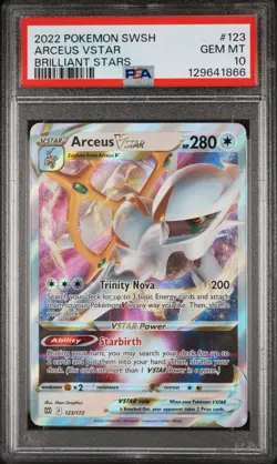 2022 Pokemon Sword and Shield Brilliant Stars Arceus Vstar #123 PSA 10 - Image 1