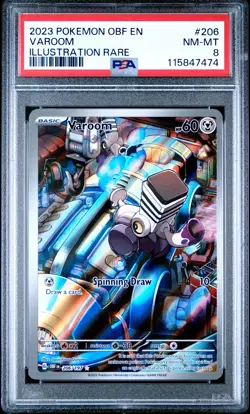 2023 POKEMON OBF EN-OBSIDIAN FLAMES ILLUSTRATION RARE #206 VAROOM PSA 8 - Image 1