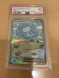 PSA 9 Mint Mew EX Bubble Mew Pokemon Paldean Fates SIR 232/091 - Image 1