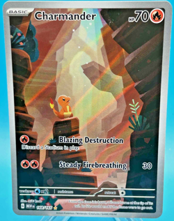 2023 Pokemon Charmander 168/165 Scarlet Violet 151 Illustration Rare Holo NM - Image 1