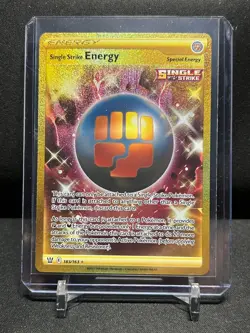 Single Strike Energy 183/163 Gold Secret Rare Holo Pokemon 2021 Battle Styles NM - Image 1