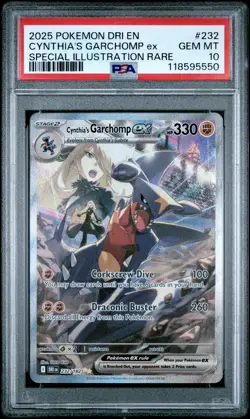 2025 POKEMON DRI EN-DESTINED RIVALS #232 CYNTHIA'S GARCHOMP EX PSA 10 - Image 1