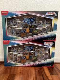 2 x Pokemon Prismatic Evolutions Lucario ex and Tyranitar ex Premium Collection - Image 1