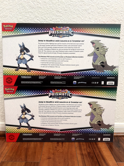 2 x Pokemon Prismatic Evolutions Lucario ex and Tyranitar ex Premium Collection - Image 2