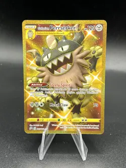 Pokemon TCG SWSH Rebel Clash Galarian Perrserker 205/192 Gold Secret Rare NM AM3 - Image 1