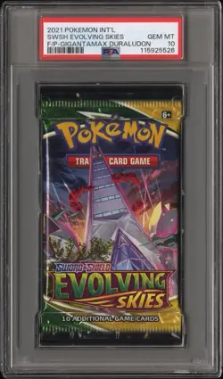 Pokemon Evolving Skies Booster Pack Gigantamax Duraludon Art PSA 10 - Image 1