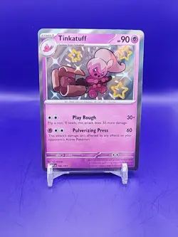 Tinkatuff 166/091 Mint Shiny Rare SV Paldean Fates Pokemon - Image 1