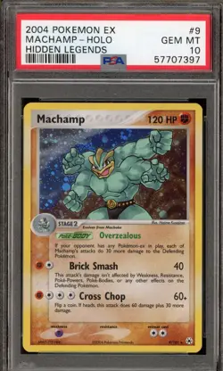 Pokemon Machamp EX Hidden Legends Holo Rare #9 PSA 10 Gem Mint - Image 1