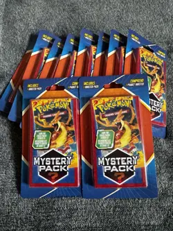 Lot Of 9x Pokemon Mystery Pack w/ 1 Booster Pack Inside SEALED IN BOX - Image 1