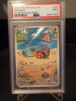Pokemon TCG Dwebble Illustration Rare Black Bolt #129 PSA 9 - Image 1