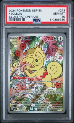 2024 POKEMON SSP EN-SURGING SPARKS ILLUSTRATION RARE #213 KECLEON PSA 10 - Image 1