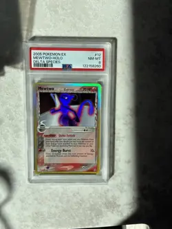 Pokemon Mewtwo EX Delta Species Reverse Holo Rare Card 12/113 PSA 8 NM-MT 2005 - Image 1
