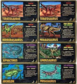 1996 Dino Hunt WideVision Dinosaur Cards Lot Of 8 Megalosaurus Mosasaurus - Image 1