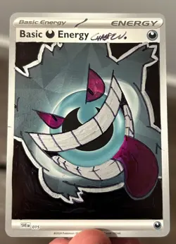 Hand Drawn Pokemon Gengar holo Energy Card Original Art 1/1 custom - Image 1