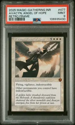2025 MTG INNISTRAD REMASTERED #477 AVACYN, ANGEL OF HOPE RETRO FRAME REG PSA 9 - Image 1