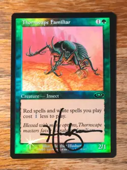 Magic the Gathering MTG foil Thornscape Familiar Planeshift signed NM - Image 1