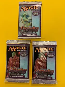 LOT OF THREE MERCADIAN MASQUES SEALED BOOSTER PACKS, MAGIC: THE GATHERING, MTG - Image 1