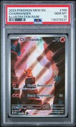 2023 Pokemon TCG 151 Charmander #168/165 PSA 10 GEM MT Illustration Rare English - Image 1