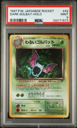 1997 POKEMON JPN ROCKET #42 DARK GOLBAT-HOLO PSA 9 - Image 1